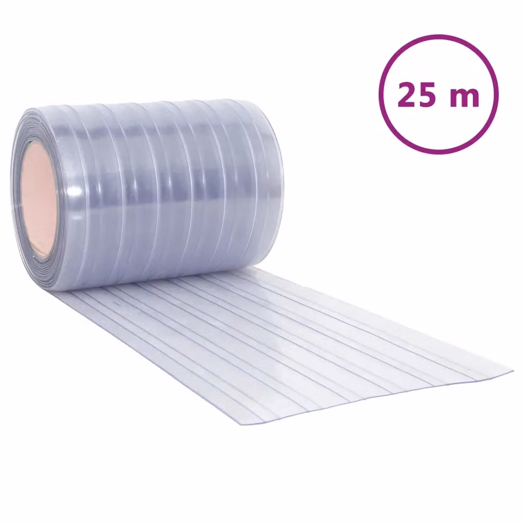 Tenda per porte trasparente vidaXL in PVC con strisce termoisolanti e fonoassorbenti, L: 30 cm x Lunghezza: 25 m – 2