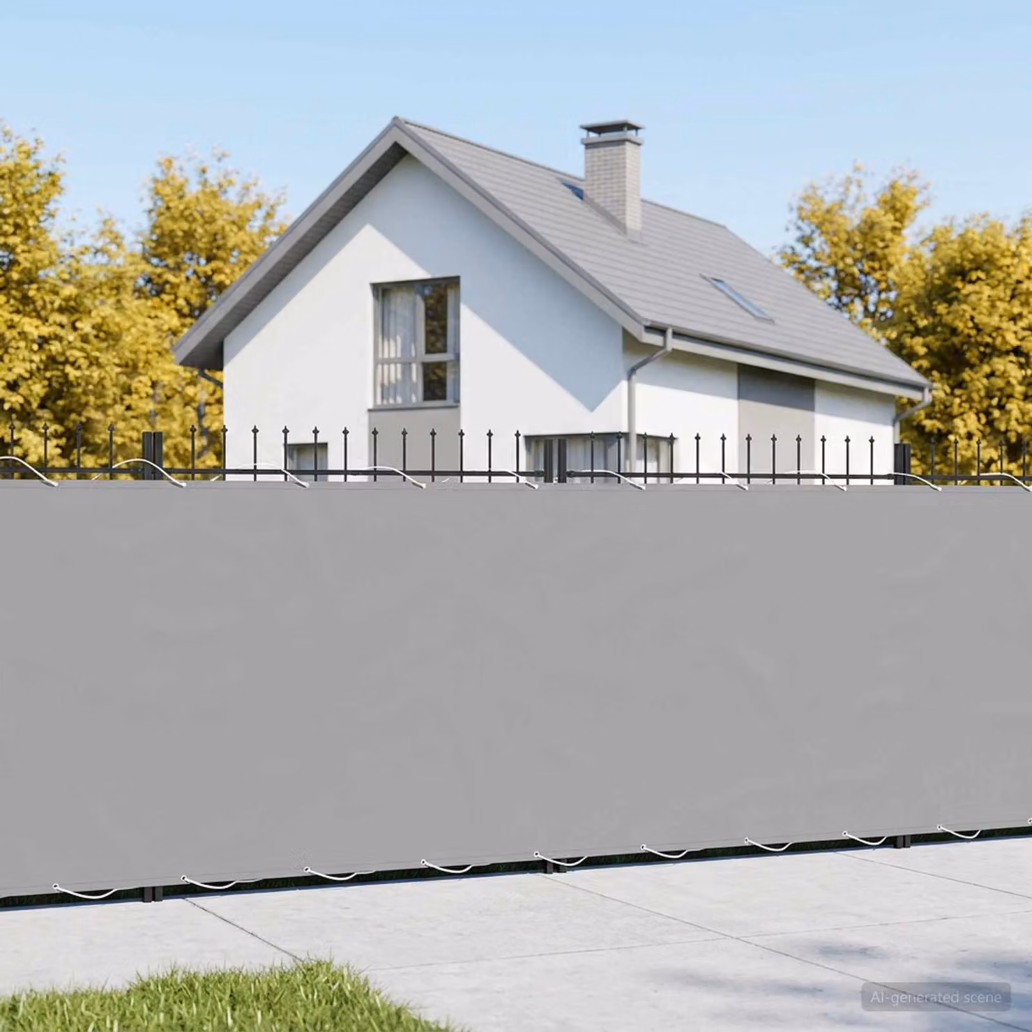 Schermo di privacy per balcone vidaXL in poliestere e alluminio, grigio, L: 15 m, H: 1,2 m