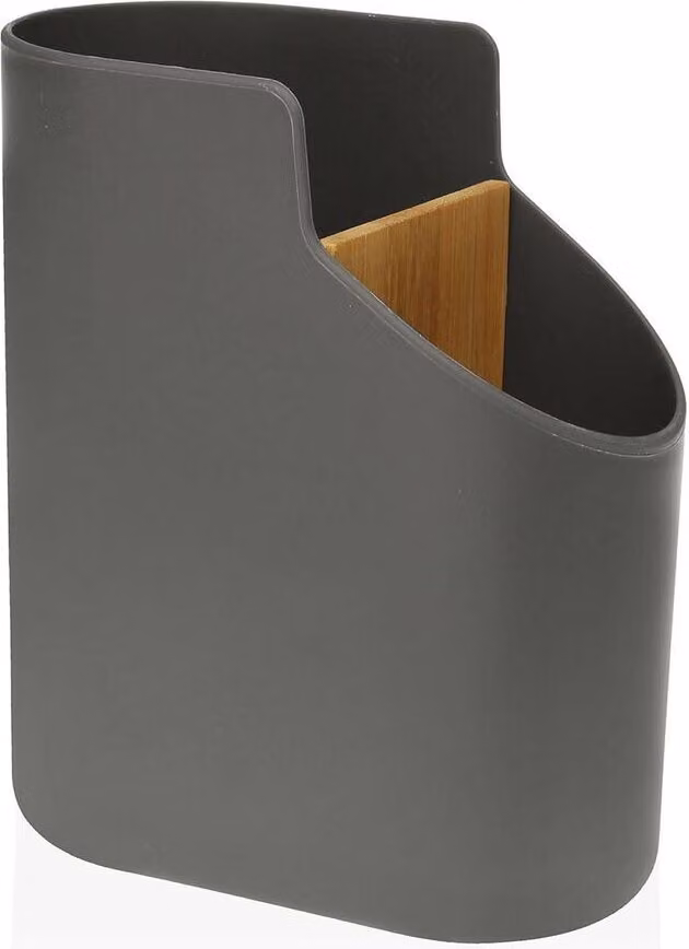 Contenitore per utensili da cucina Versa grey 8,5 x 17,6 x 15 cm ABS bambù