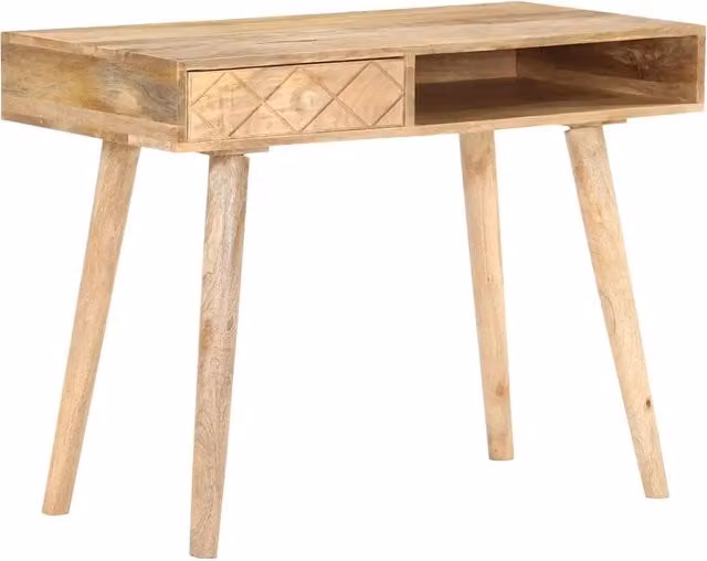 Toeletta | Tavolino da Trucco 100x50x76 cm in Legno Massello di Mango