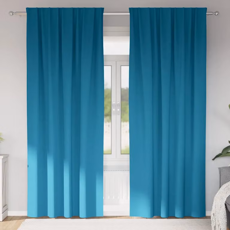 Set di 2 tende blackout vidaXL in poliestere color turchese con anelli, H 225 cm x L 140 cm