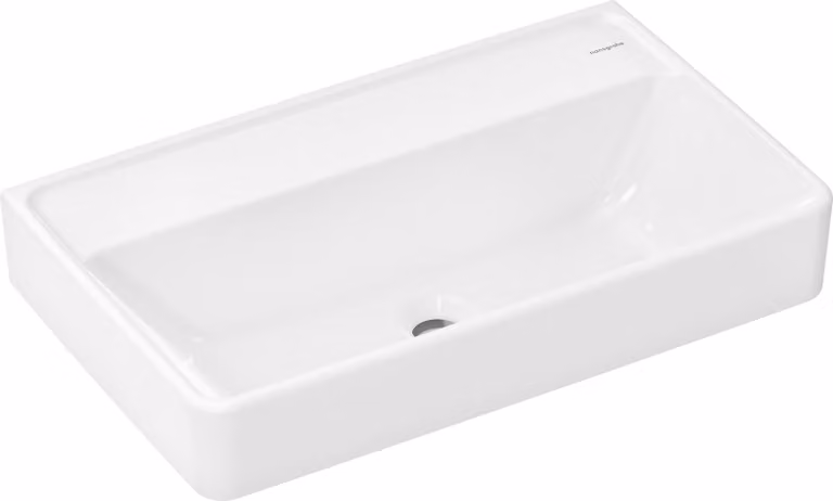 hansgrohe Xanuia Q lavabo compact, sans trou pour robinet, sans trop-plein, 650x390mm, SmartClean, blanc, 61131450, 61131450