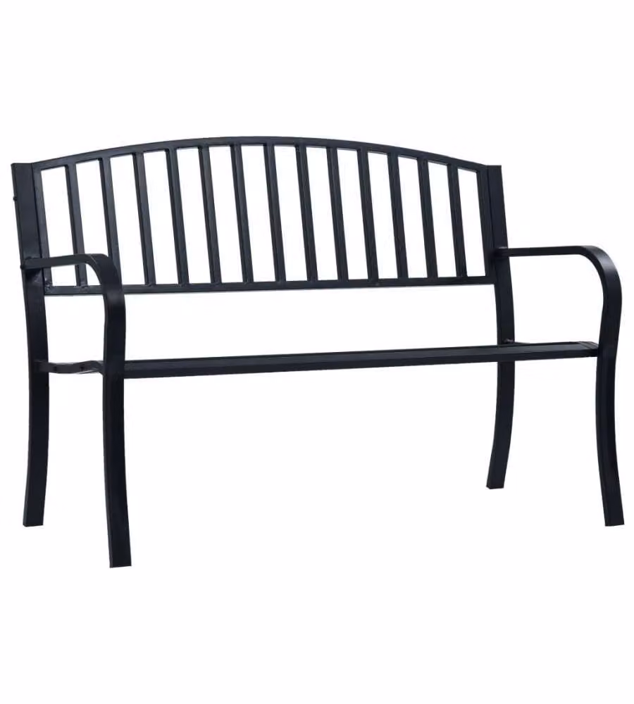vidaXL Panchina da Giardino - Nero - 125 cm