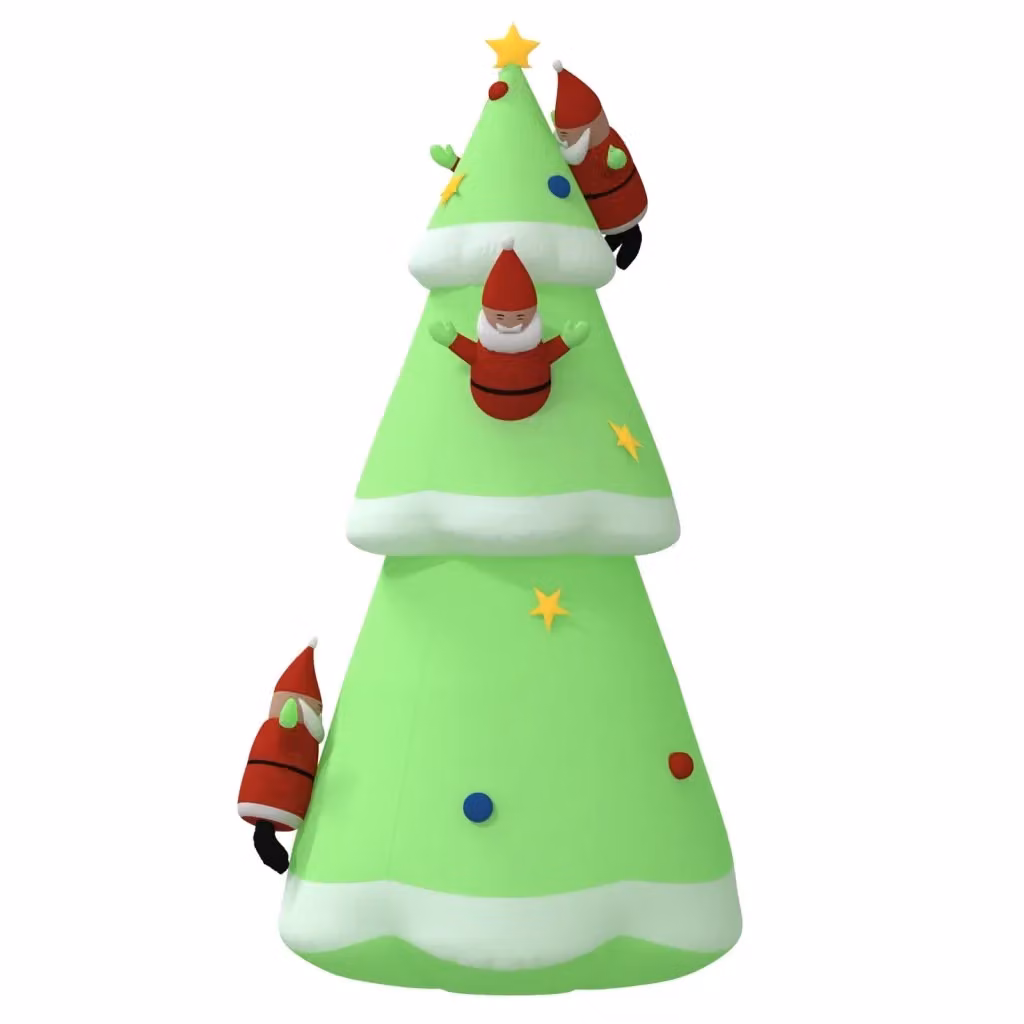 Albero di Natale Gonfiabile Verde con Luci LED Multicolore da 500 cm – 2