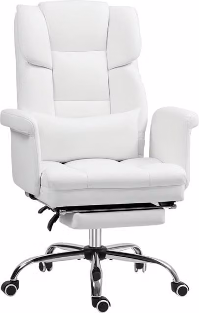 Sedia da Ufficio Ergonomica ¨C zephmum ¨C Bianco, Schienale Regolabile, Altezza 48-56 cm