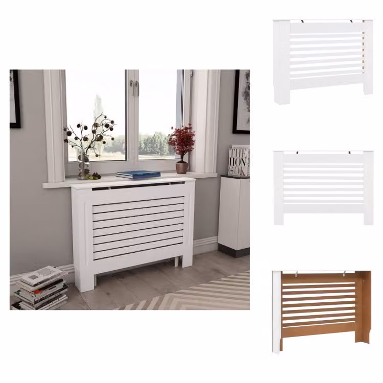 vidaXL Copriradiatore bianco 112×19×81,5 cm MDF - Accessori per radiatori