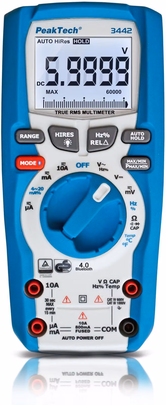 PeakTech P 3442 - Multimetro Bluetooth TrueRMS 1000V AC/DC, 60.000 conteggi - Misure di precisione e intelligenti per professionisti