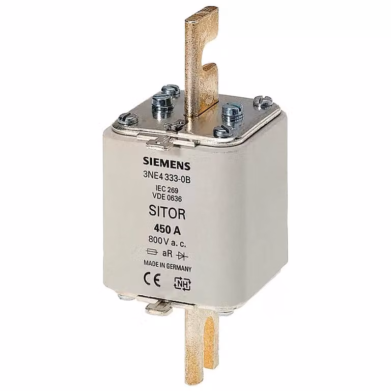 Inserto fusibile Siemens SITOR, con contatti a lama fessurati, NH2, In: 450 A, aR 3NE43330B