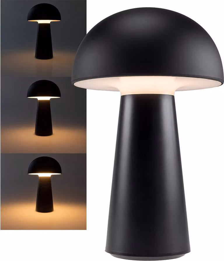 Lampada da tavolo a LED, batteria ricaricabile, dimmerabile, interruttore a sfioramento, nero