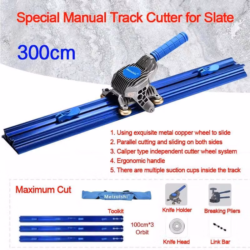 Tagliapiastrelle manuale - C-300 cm - Lunghezza di taglio 300 cm - Guida con lama scorrevole - Per clinker e piastrelle in Vetroceramica - Spessore 10–16 mm