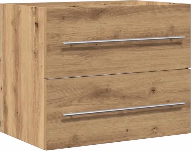 Mobiletto da bagno moderno HELLOSHOP26 in rovere color marrone con finitura opaca L: 60 cm, P: 38,5 cm, H: 48 cm