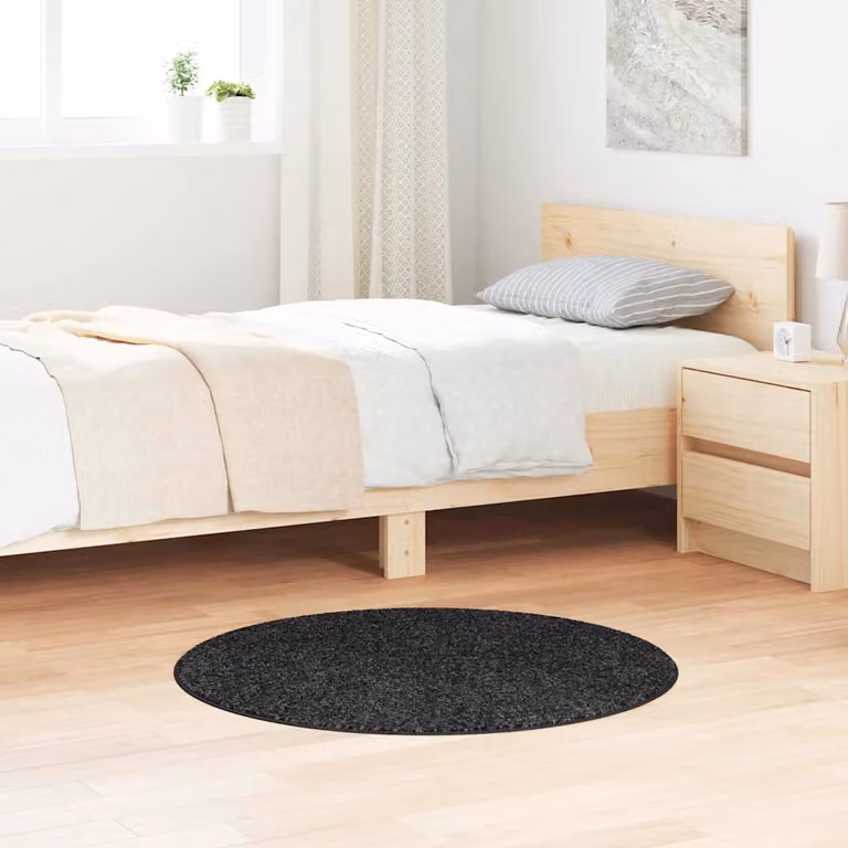 Tappeto Shaggy Antiscivolo vidaXL Grigio Antracite 90 x 90 cm in Polipropilene