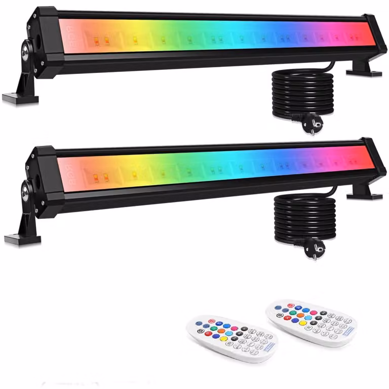 Pannello a LED da parete, 25W, RGB, confezione da 2, con telecomando