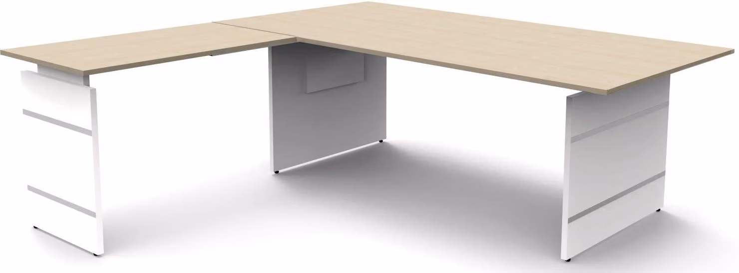 Forma 4 combinazione angolare, regolabile manualmente in altezza, acero, dimensioni combinazione angolare:200 x 220 cm