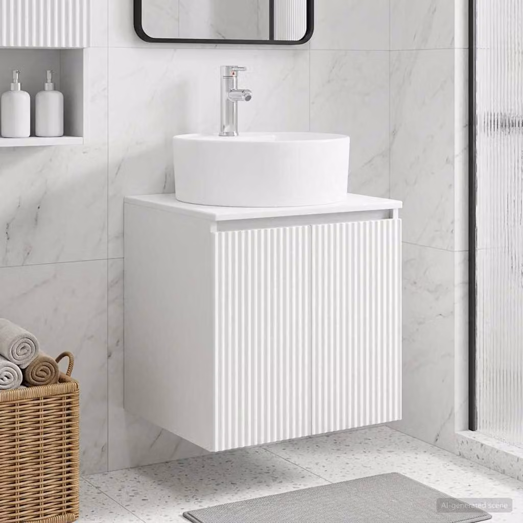 Mobile Lavabo da Parete vidaXL Bianco Moderno L: 49,5 cm, P: 44,5 cm, H: 65 cm