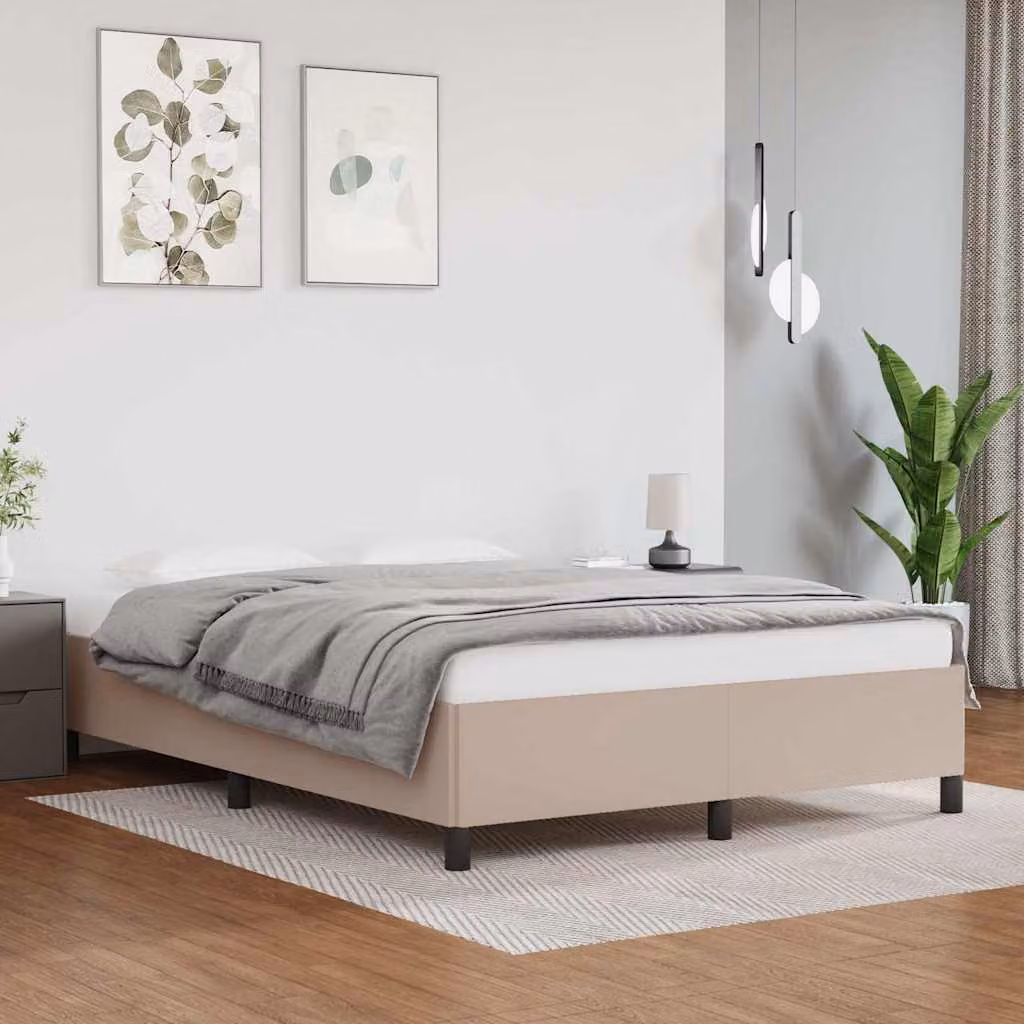 Giroletto vidaXL imbottito in similpelle color cappuccino, L 140 x P 190 cm