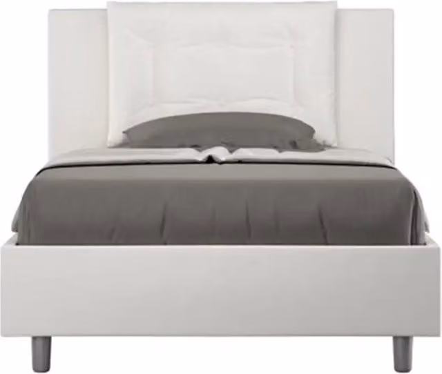 Letto una piazza e mezza Annalisa Ityhome imbottito in similpelle bianco L: 110 cm, P: 222 cm, H: 135 cm – 1