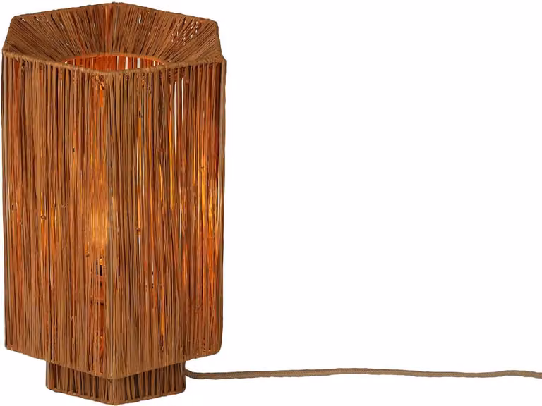 GOOD&MOJO - Lampada da tavolo Panama - Marrone scuro - 36x24x36cm Lampada da tavolo - Lampada da comodino, soggiorno, camera da letto