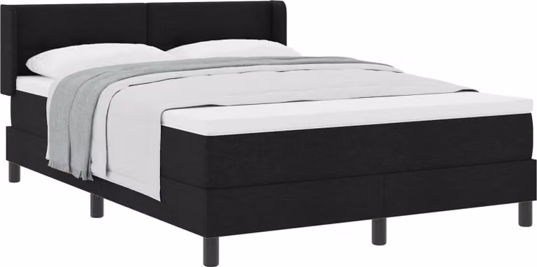 Maison Exclusive - Letto boxspring con testiera, nero, 200 x 140 cm, tessuto