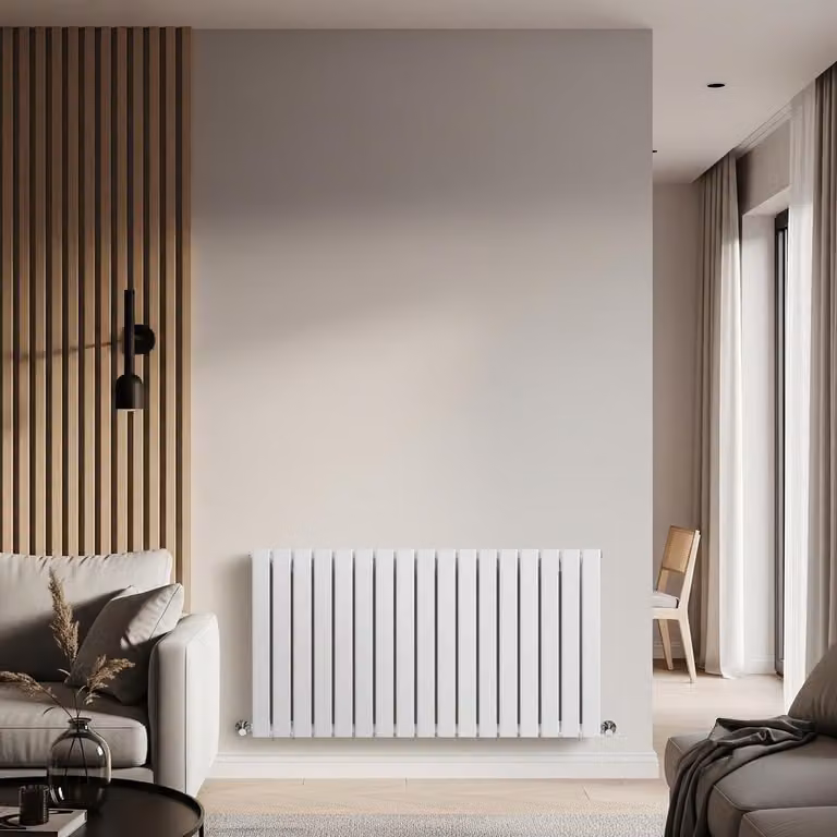 Radiatore Orizzontale Doppio Design Bianco 635x1190mm 1280W - Alta Potenza - Stile Moderno - Delta