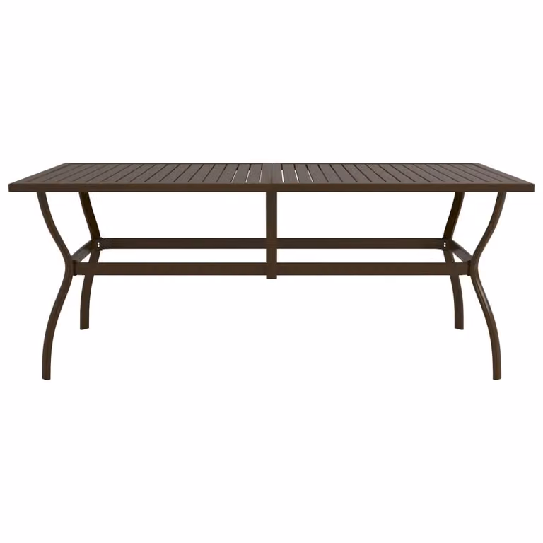 vidaXL Tavolo da giardino marrone 190x80x72 cm in acciaio