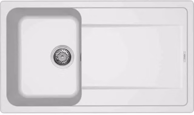 Lavello da incasso Elleci Life 400 con 1 vasca in Granitek Bianco L 86 cm x P 50 cm LG240068