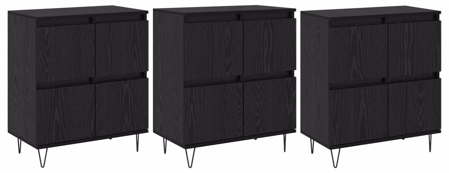 Sideboards 3 pcs Rovere Nero