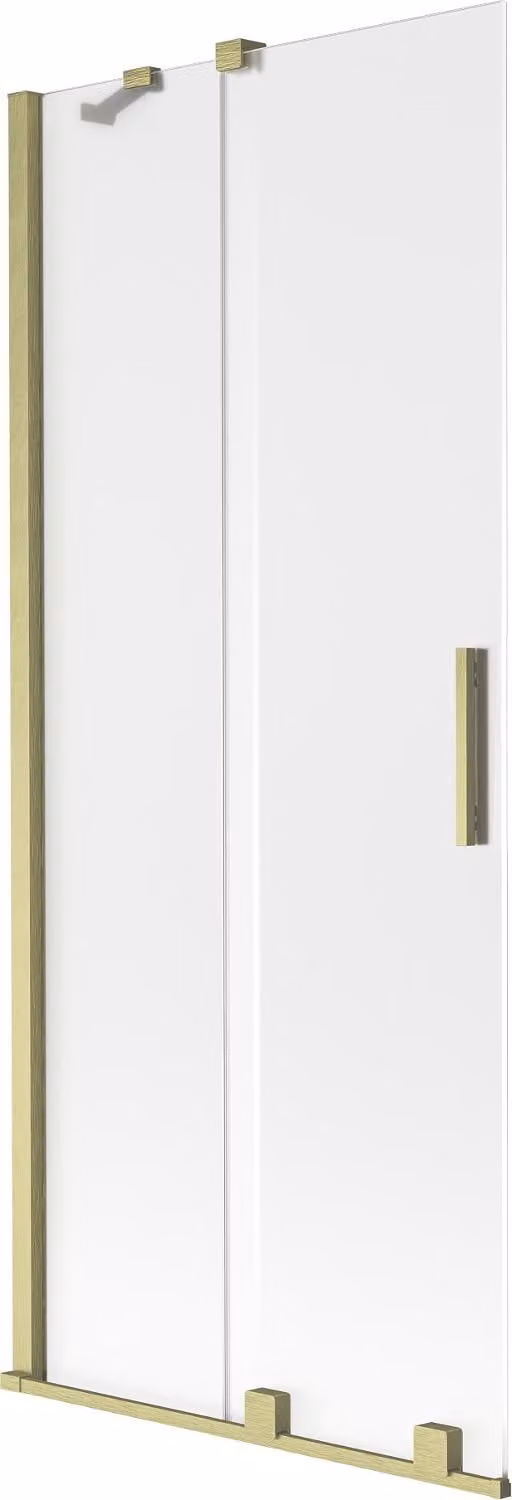 Mexen Velar paratia per vasca da bagno 2 ante scorrevoli 85 x 150 cm, smerigliato, oro spazzolato - 896-085-000-31-55