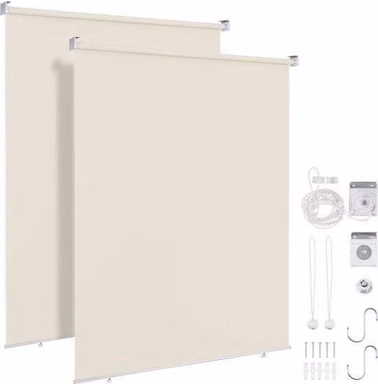 Ombrellone a rullo impermeabile beige 140 x 140 cm