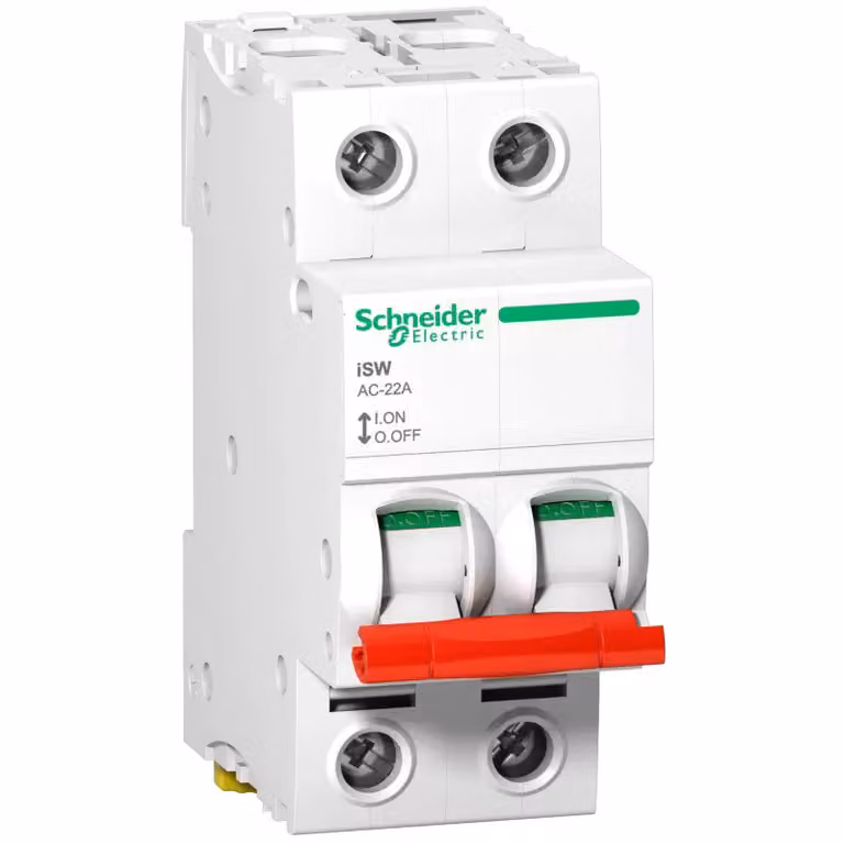 Interruttore sezionatore Schneider Electric iSW, 2 poli, 63 A, 415 V CA, manopola rossa A9S66263