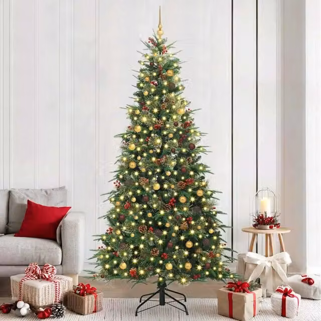 Albero di Natale Artificiale con Rami Pieghevoli Verde 240 cm 3397442
