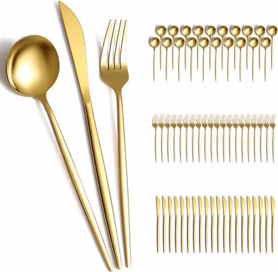Set di Cucina in Acciaio Inossidabile da 60 pezzi per 20 persone | Set per Matrimoni e Feste