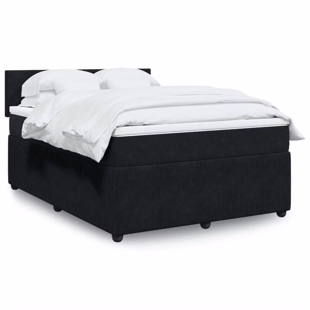 Maison Exclusive - Giroletto a Molle con Materasso Nero 140x190 cm in Velluto