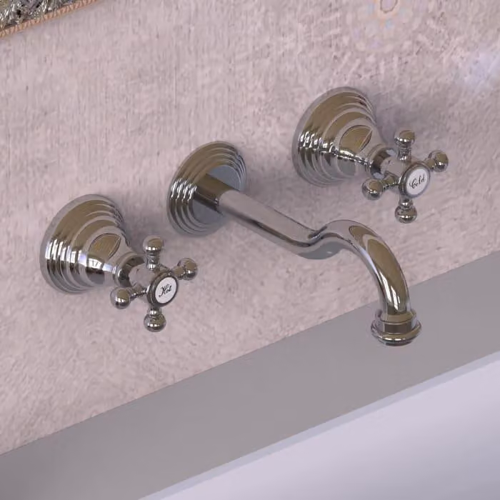 Kronenbach IOTA 2.0, miscelatore monocomando da parete per lavabo, con tre fori, 17,5 cm