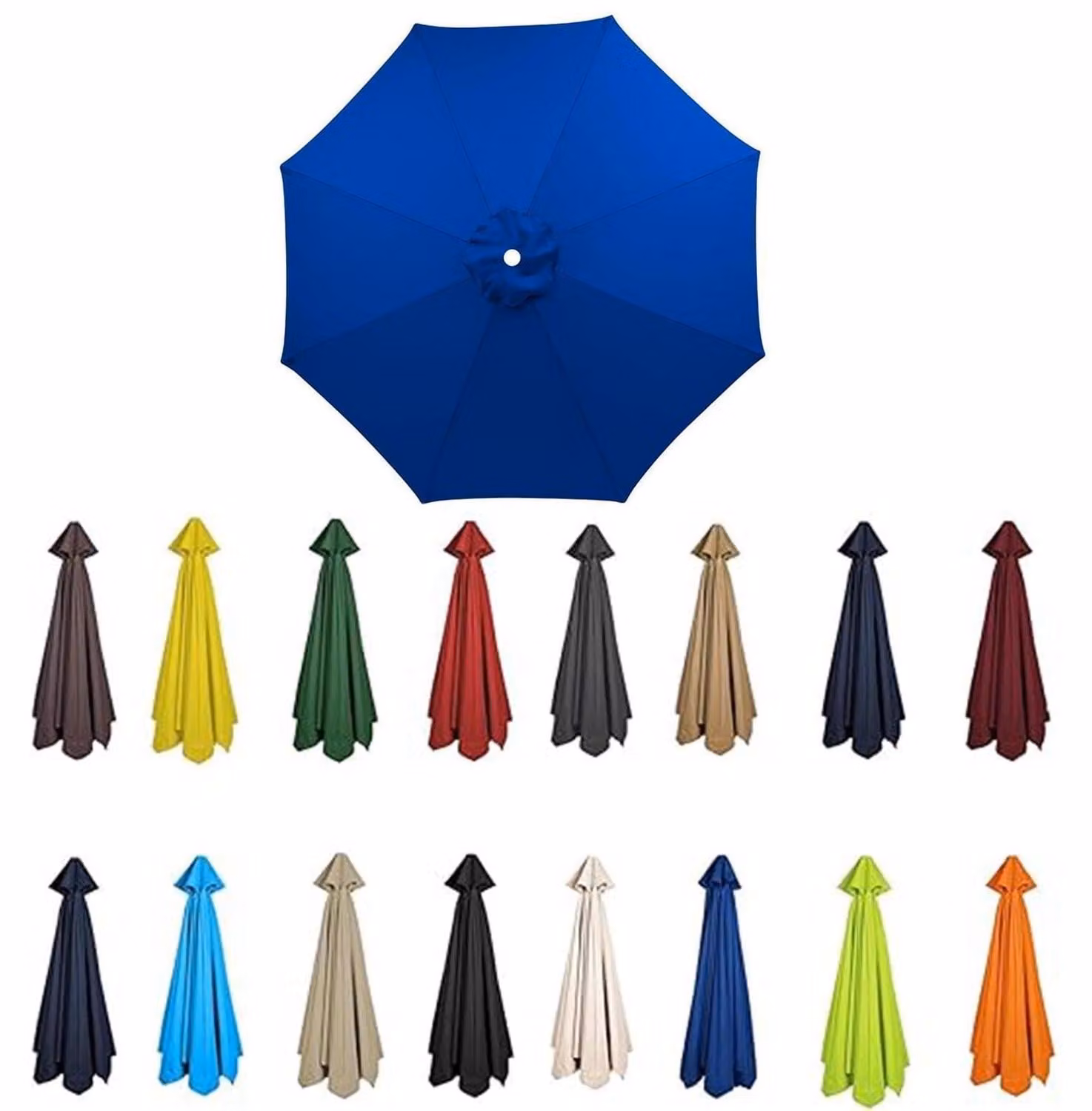 Copertura di ricambio per ombrellone 3,5m-2m 6/8 stecche, colore blu reale, protezione UV 50