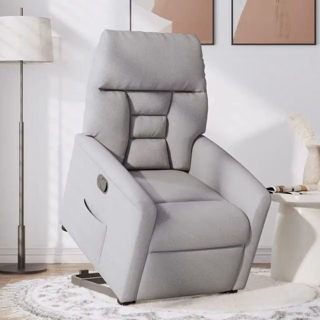Divano Sedia-Poltrona Alzapersona Reclinabile Grigio Nuvola in Tessuto 938599