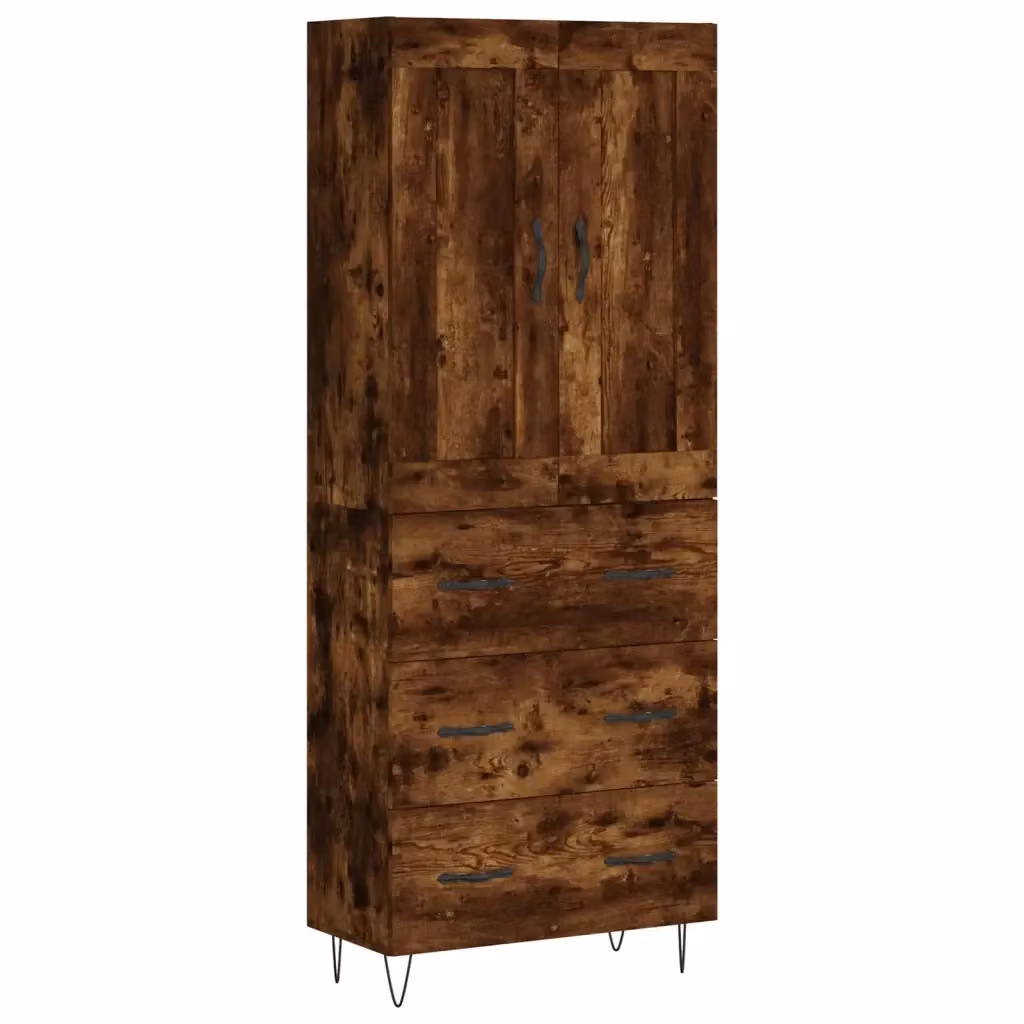 Credenza vidaXL in legno e metallo colore marrone L: 69,5 cm, P: 34 cm, H: 180 cm – 2