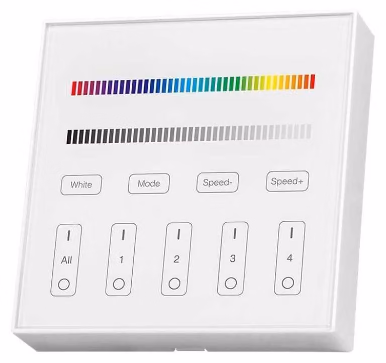 V-TAC VT-2437 pannello di controllo strisce a led RGB+W smart dimmer wireless da parete touch wifi per controllo strip led SKU 2917