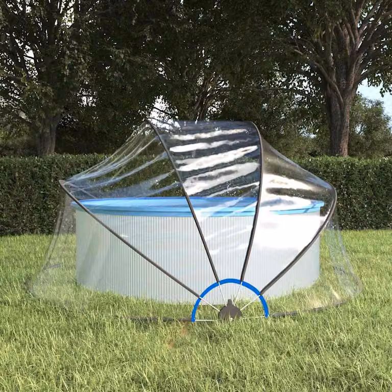 Cupola per Piscina Rotonda vidaXL in PVC Trasparente L: 315 cm, H: 158 cm