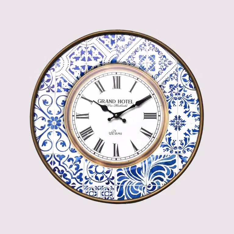 Alaterno - Orologio in stile marinaro bianco e blu