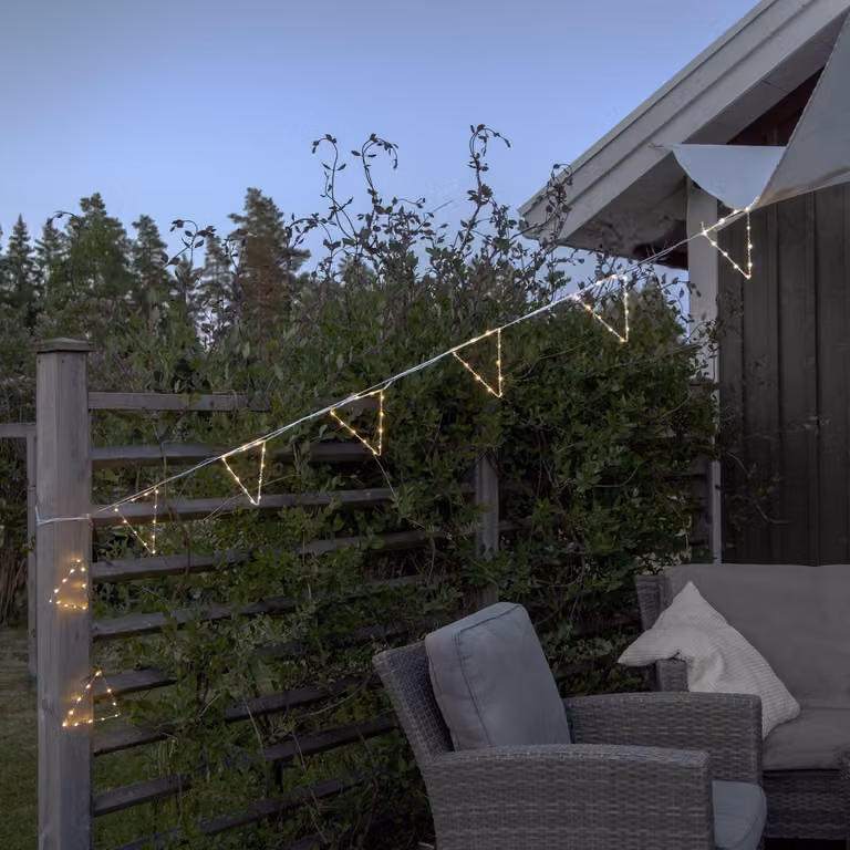 Ghirlanda di bandierine Penny per esterni 11 LED bianco caldo L 240 cm