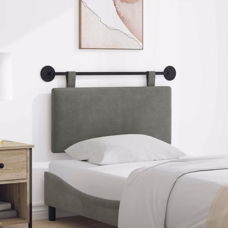 Testiera sospesa moderna vidaXL in tessuto cord grey