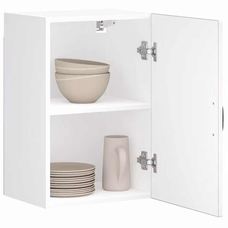 Pensile da cucina moderno vidaXL Lucca bianco con ante in vetro e ripiani interni, L/P/H: 60 x 25 x 40 cm
