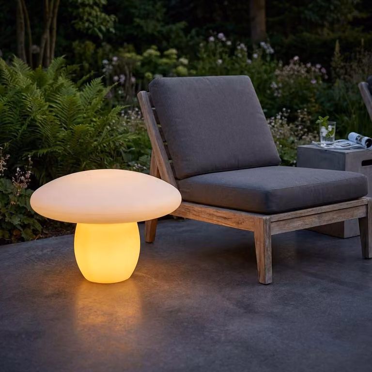 Milani Home - fungo luminoso da giardino in polietilene, 26 x 66 x 53 cm, decorazione luminosa per esterno e terrazzo