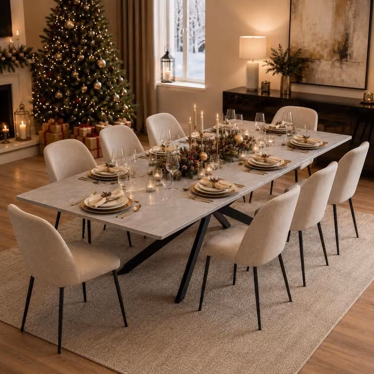 Tavolo da pranzo rettangolare Flieks con gambe in metallo, tavolo da sala da pranzo, tavolo da cucina, allungabile, tavolo da lavoro con gambe a X, 180x70x76 cm, nero