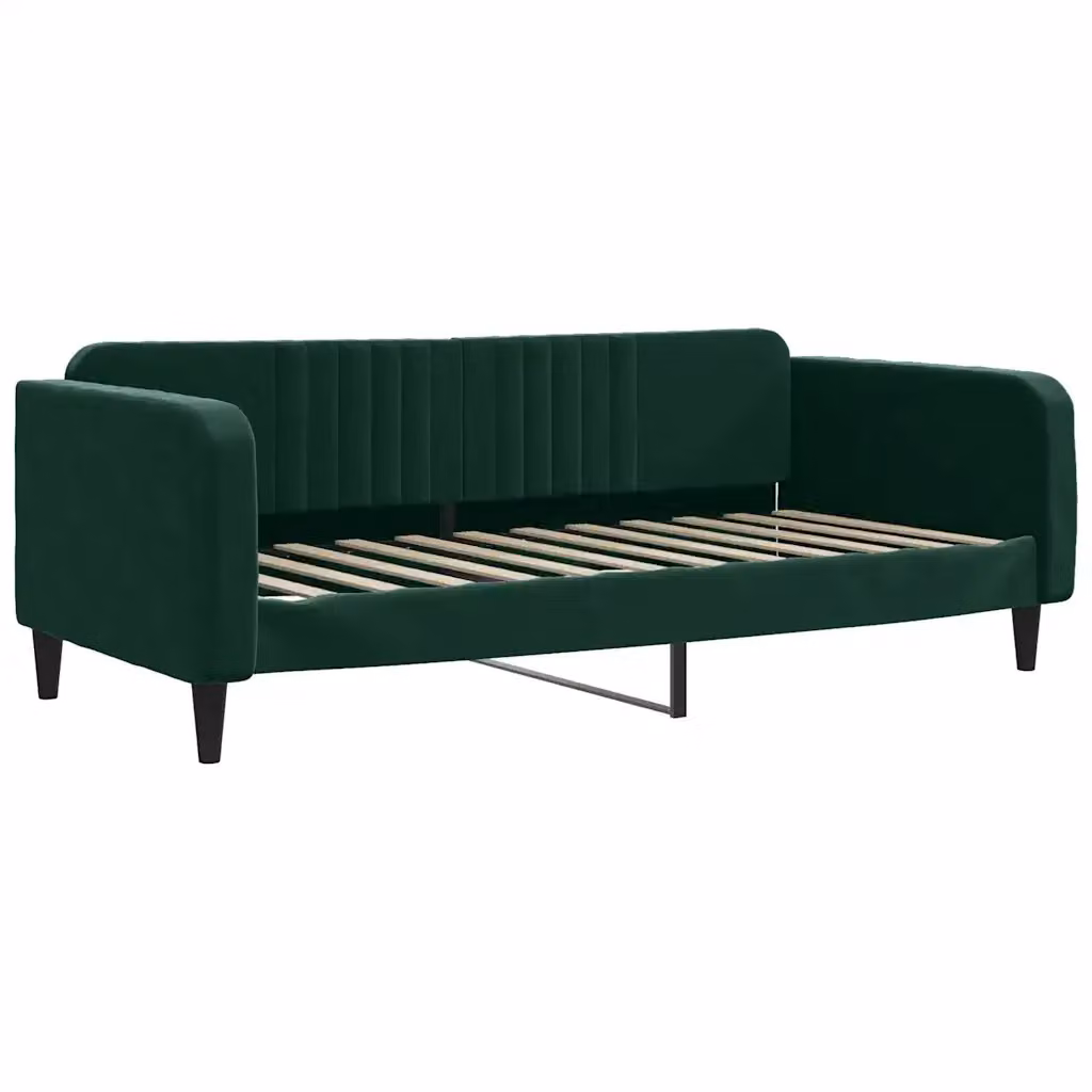 Letto da giorno verde vidaXL con struttura imbottita e design moderno – 2