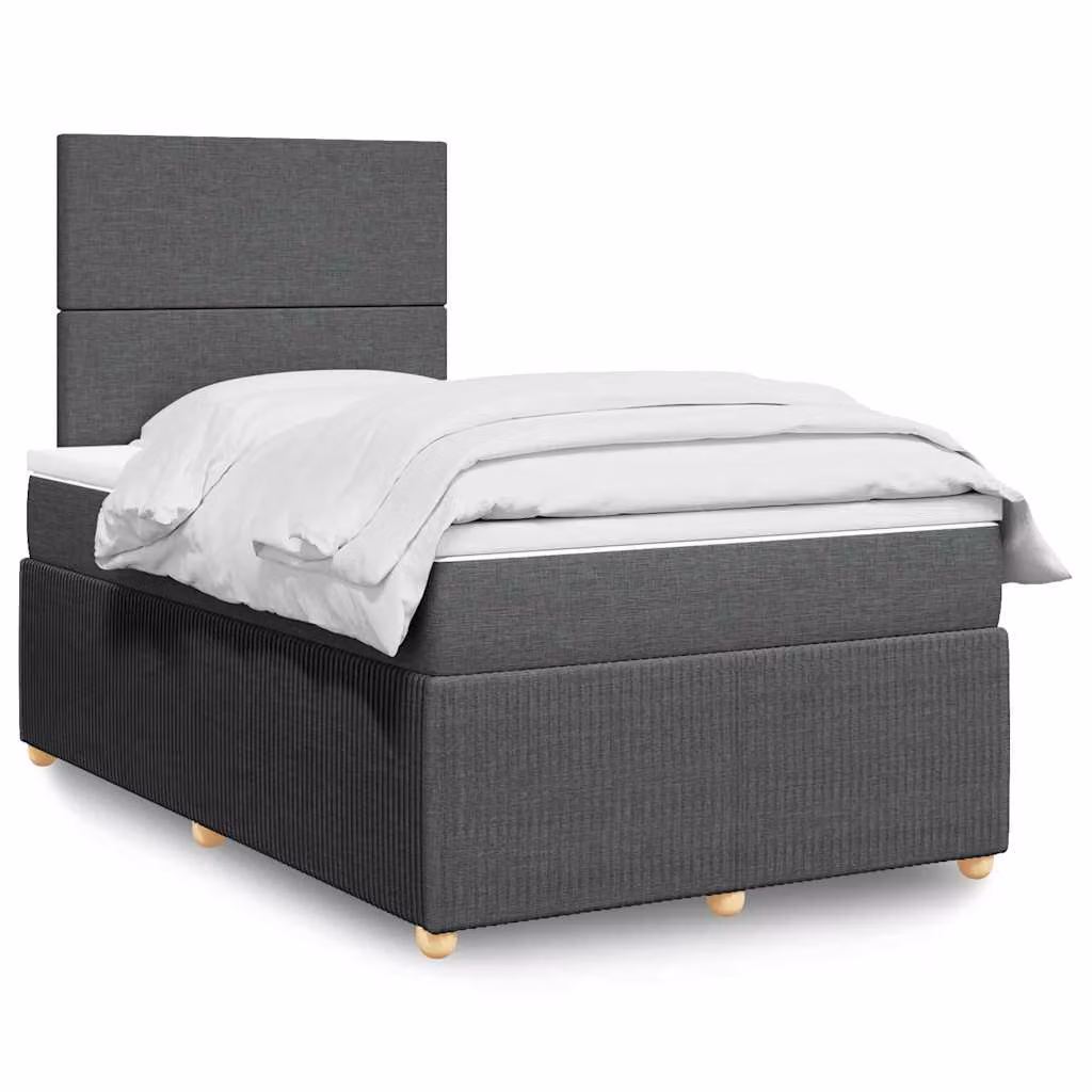 Giroletto a Molle con Materasso Ibrido vidaXL in Tessuto Grigio e Bianco L/P/H: 200 x 120 x 150,5 cm – 1