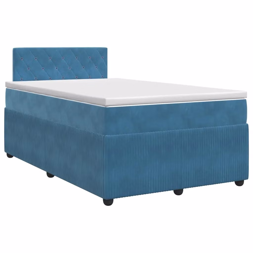 Letto box spring con materasso vidaXL in velluto blu con base a sollevamento L/P/H: 120 x 200 x 51,6 cm – 2