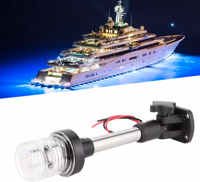 Luci di navigazione a LED pieghevoli, 4000-4500 K, illuminazione a 360° per la nautica, la barca, lo yacht, il camper
