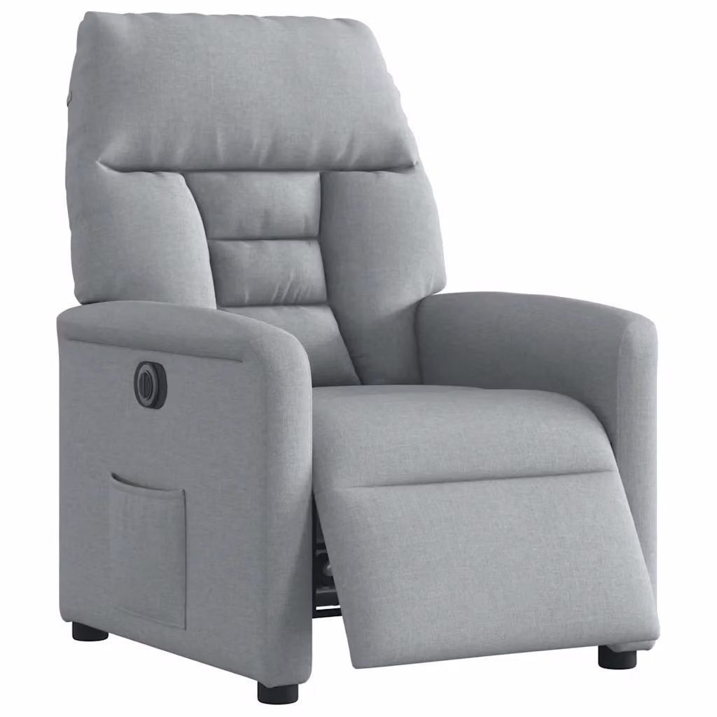 Poltrona Reclinabile Elettrica vidaXL in Tessuto Grigio con Braccioli e Funzione Auto-Return – 2